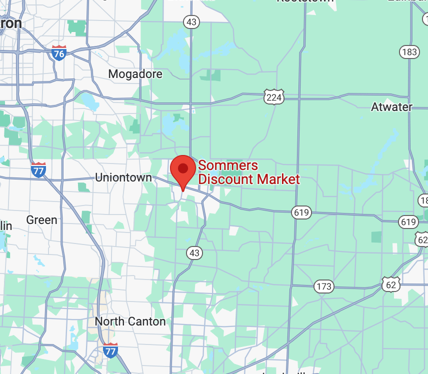 map of sommers discount market hartville location