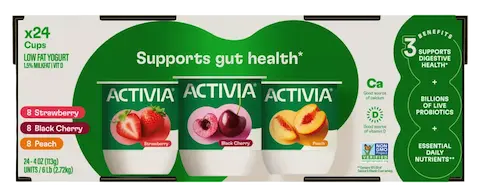 Strawberry, Blk Cherry &<br />
Peach Lowfat Probiotic Yogurt