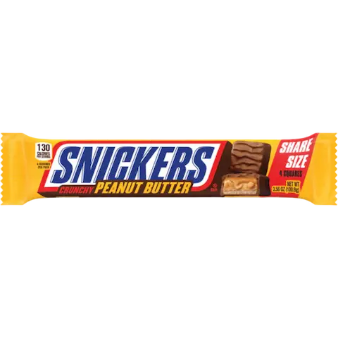 Share Size Milk Chocolate &<br />
Peanut Butter Candy Bar